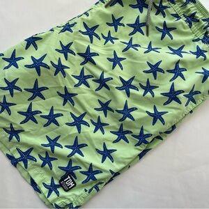 Tom & Teddy Classic Swim Shorts Fresh Green & Blue Starfish XL
